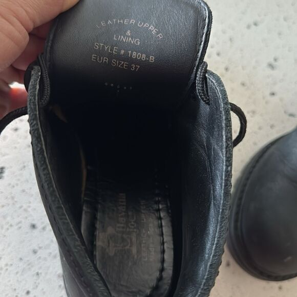 Havana Joe Black Oiled Leather Chukka Ankle Boots Women’s Block Heel Size EU 37 - Picture 6 of 12